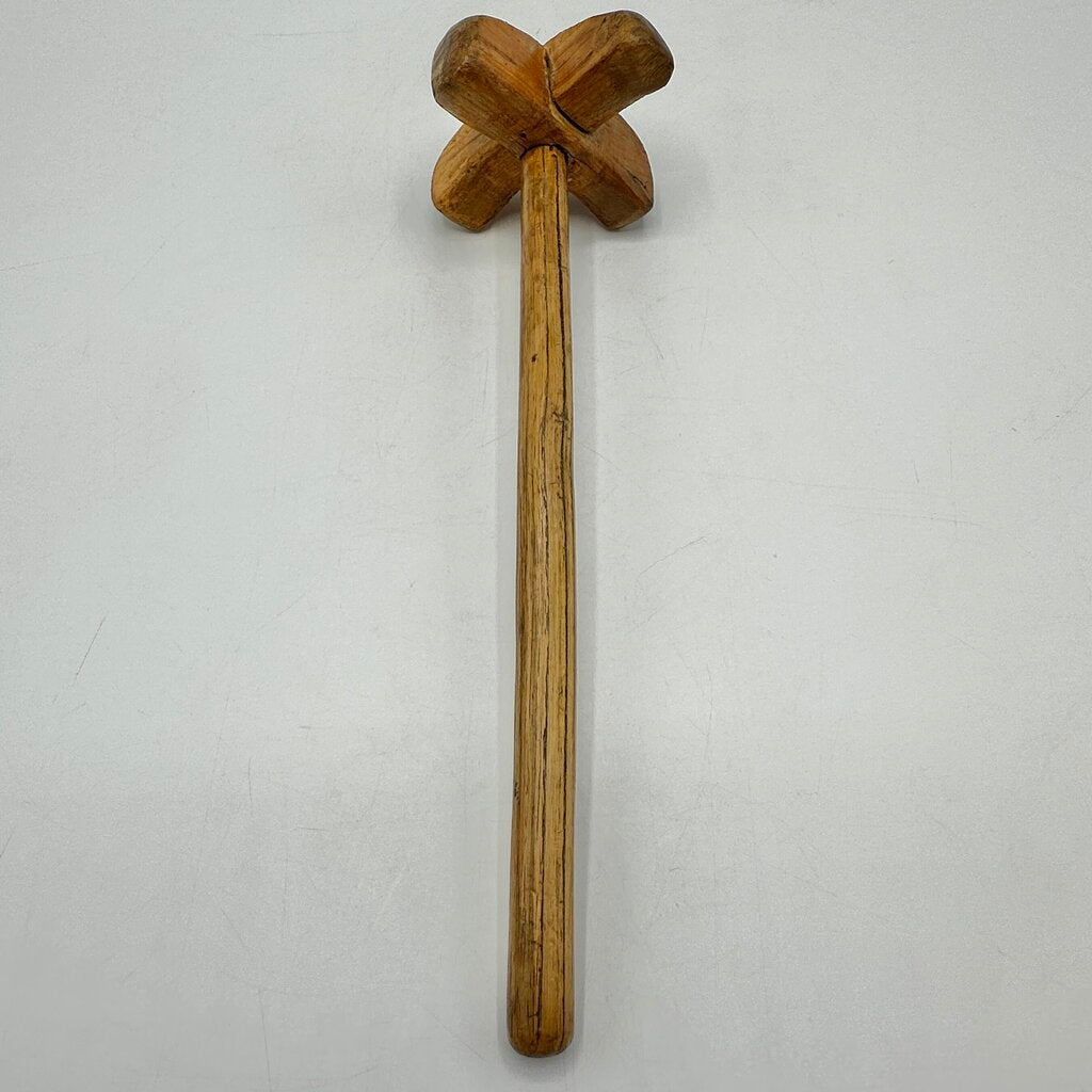 Antique Wooden Potato Masher & Hand Mixer Kitchen Utensils Primitive /cb