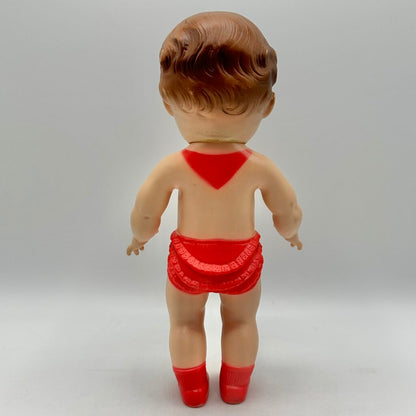 Vintage 1956 The Sun Rubber Company 10” Doll w/Red Molded Outfit & Shoes /cb