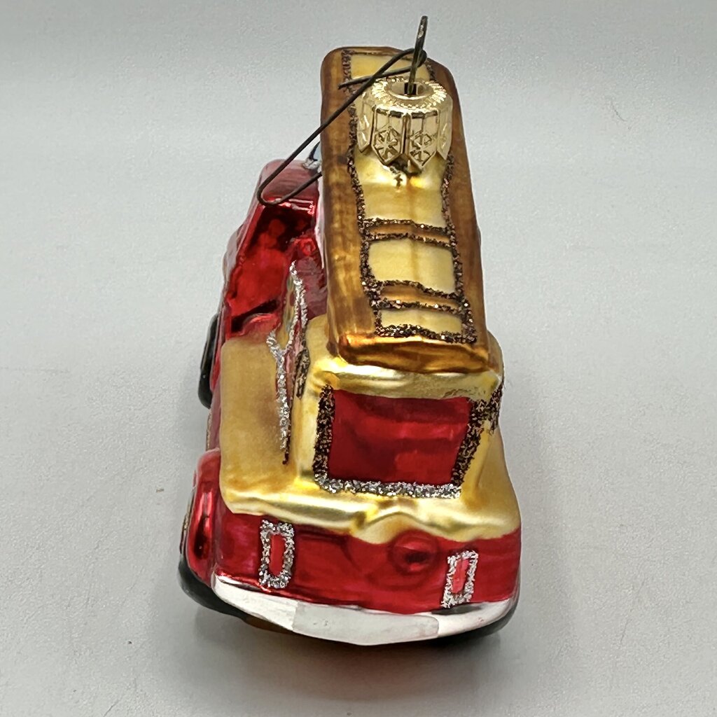 Vintage Fire Truck & Fire Hydrant Blown Glass Christmas Ornaments /cb