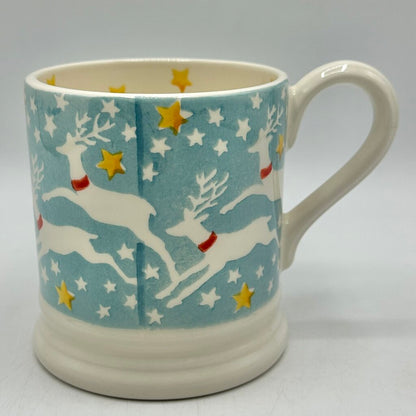 Emma Bridgewater 1/2 Pint Collectible Mug Reindeer In The Sky Made In England /cb