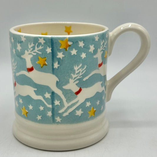 Emma Bridgewater 1/2 Pint Collectible Mug Reindeer In The Sky Made In England /cb