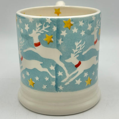 Emma Bridgewater 1/2 Pint Collectible Mug Reindeer In The Sky Made In England /cb