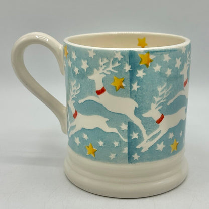 Emma Bridgewater 1/2 Pint Collectible Mug Reindeer In The Sky Made In England /cb