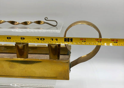 Sweden Made Brass & Wood Advent Candle Hloder w/ Brass Snuffer /b