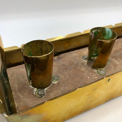 Sweden Made Brass & Wood Advent Candle Hloder w/ Brass Snuffer /b