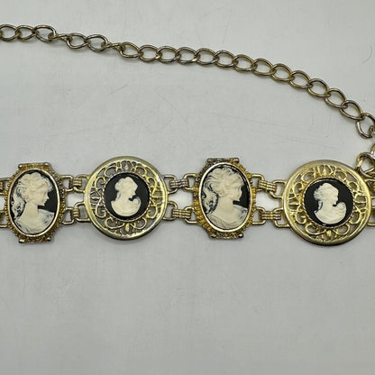 Vintage Harwill NY Women’s Cameo Belt-Statement Piece -Gold Tone Metal 36 Inches /cb