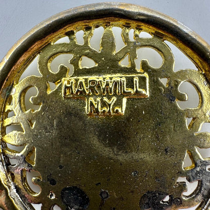 Vintage Harwill NY Women’s Cameo Belt-Statement Piece -Gold Tone Metal 36 Inches /cb