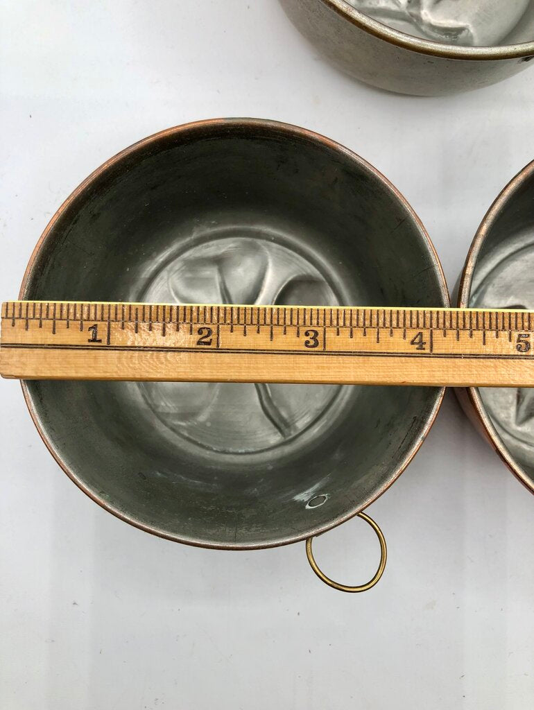 Vintage 5pc Copper Tin Lined Molds Made in Sweden /b