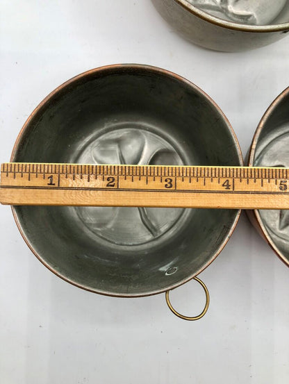Vintage 5pc Copper Tin Lined Molds Made in Sweden /b