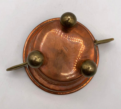Small Footed Brass & Copper Decor Trinket Pot /b