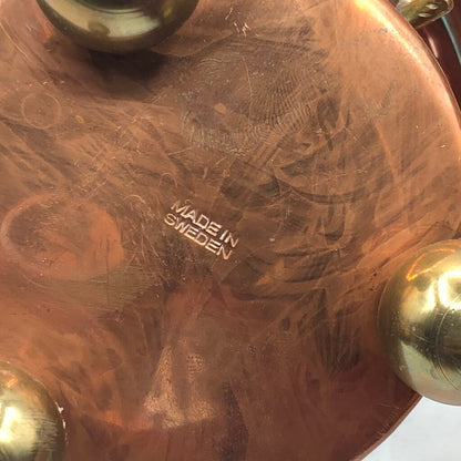 Small Footed Brass & Copper Decor Trinket Pot /b