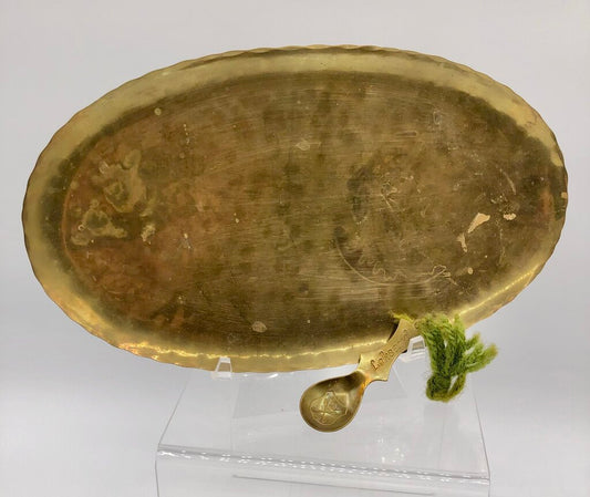 Vintage Small Brass Tray w/ Brass Spoon Made in Sweden /b