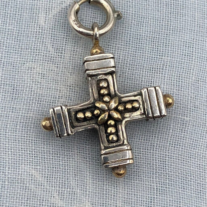 CNA Pranda 925 Sterling Cross Charm w/ Gemstone /b