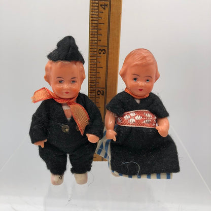Pair of 1950’s Celluloid Dutch Heritage Dolls /b