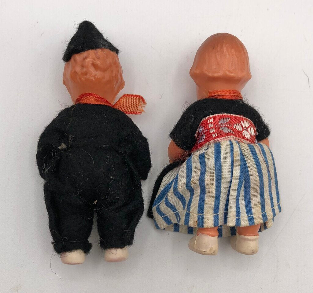 Pair of 1950’s Celluloid Dutch Heritage Dolls /b