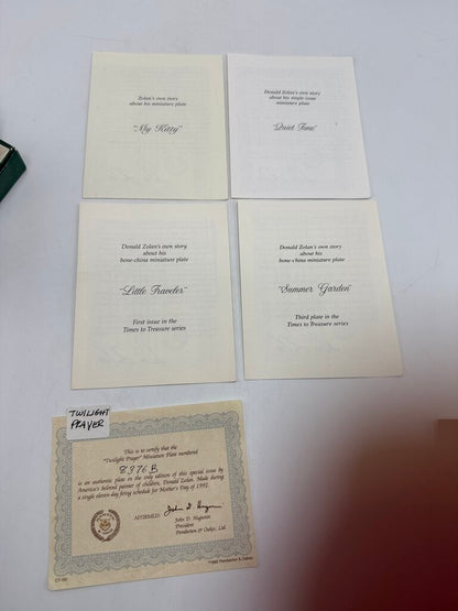 Donald Zolan Mini Collectors Plate Pembroke & Oakes Set of 6 /roh
