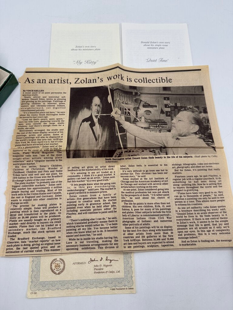 Donald Zolan Mini Collectors Plate Pembroke & Oakes Set of 6 /roh