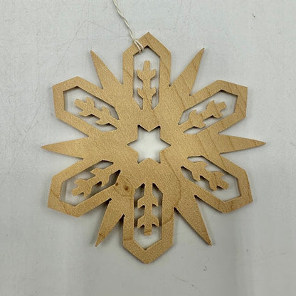 Vintage Expertic Original Erzgebirge Hand Made Wooden Snowflake Ornaments East Germany GDR Set of 6 /cb