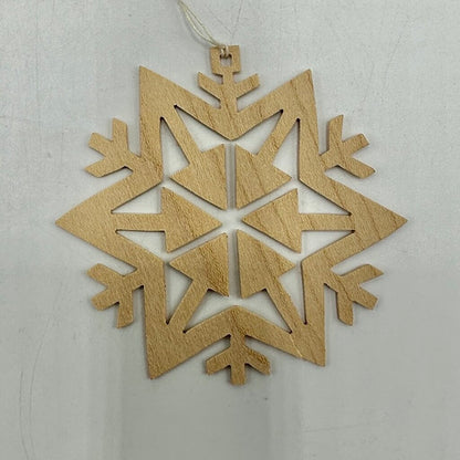 Vintage Expertic Original Erzgebirge Hand Made Wooden Snowflake Ornaments East Germany GDR Set of 6 /cb