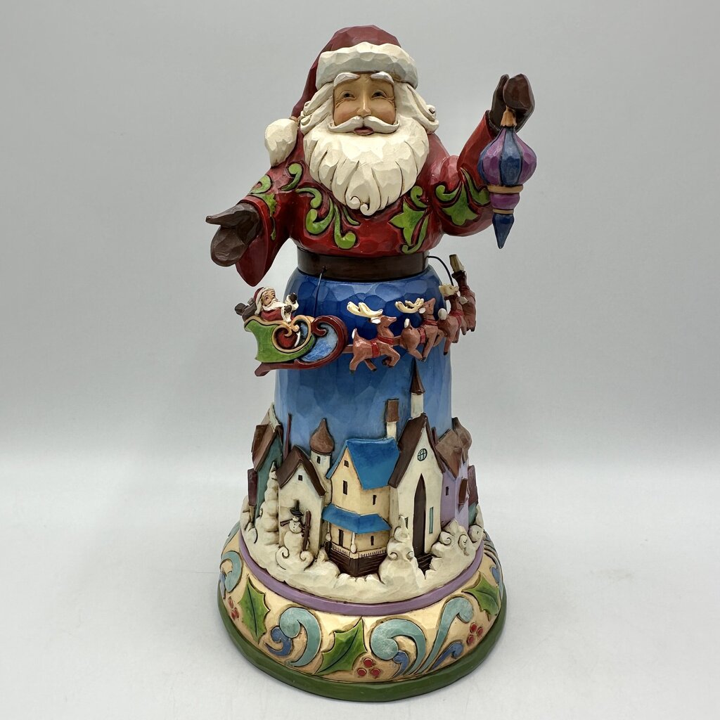 2016 Jim Shore “Christmas Joys All Around” Santa w/Rotating Santa/Reindeer Sleigh /cb
