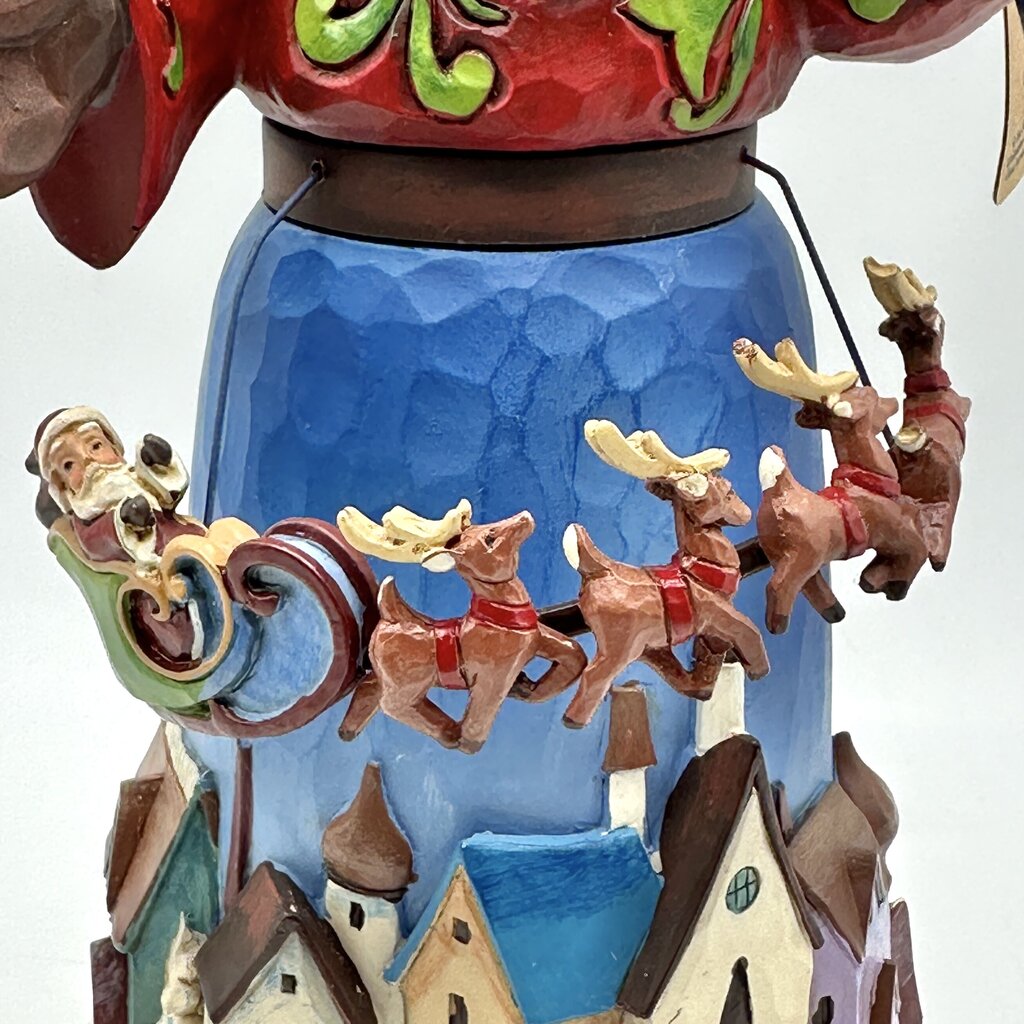 2016 Jim Shore “Christmas Joys All Around” Santa w/Rotating Santa/Reindeer Sleigh /cb