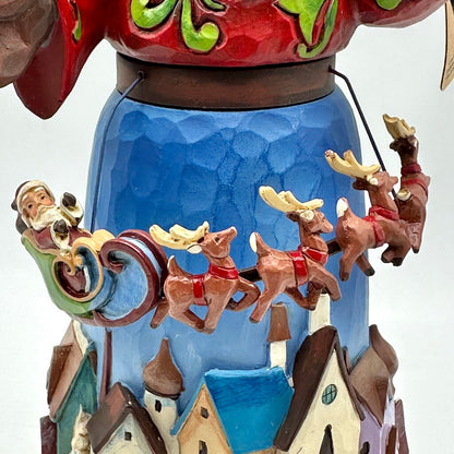 2016 Jim Shore “Christmas Joys All Around” Santa w/Rotating Santa/Reindeer Sleigh /cb