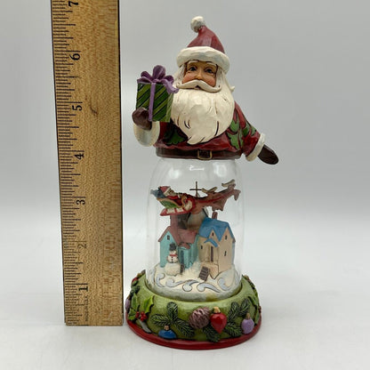 Jim Shore Heartwood Creek 2016 Rooftops Await Glass Dome Santa w/Christmas Scene /cb
