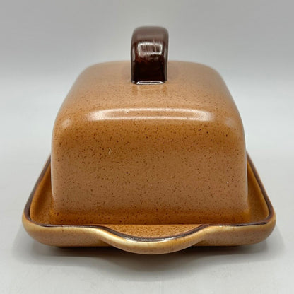 Vintage VEB Torgau POLDI Stoneware Covered Butter Dish & Cheese Plate 1970s East Germany /cb