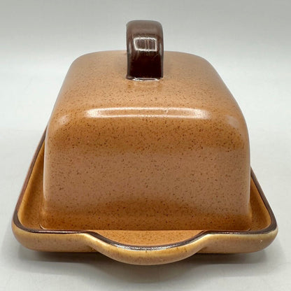 Vintage VEB Torgau POLDI Stoneware Covered Butter Dish & Cheese Plate 1970s East Germany /cb