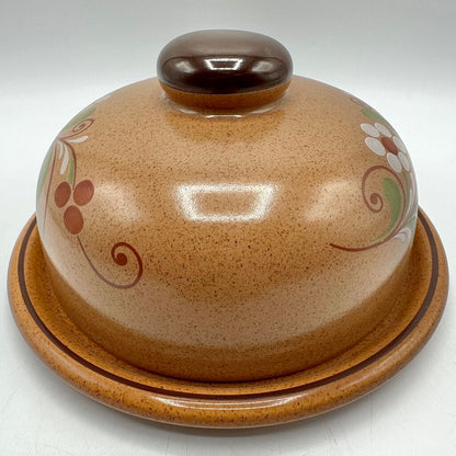 Vintage VEB Torgau POLDI Stoneware Covered Butter Dish & Cheese Plate 1970s East Germany /cb