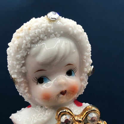 Vintage 1950’s Trio of Enesco Christmas Girls Figurines /b