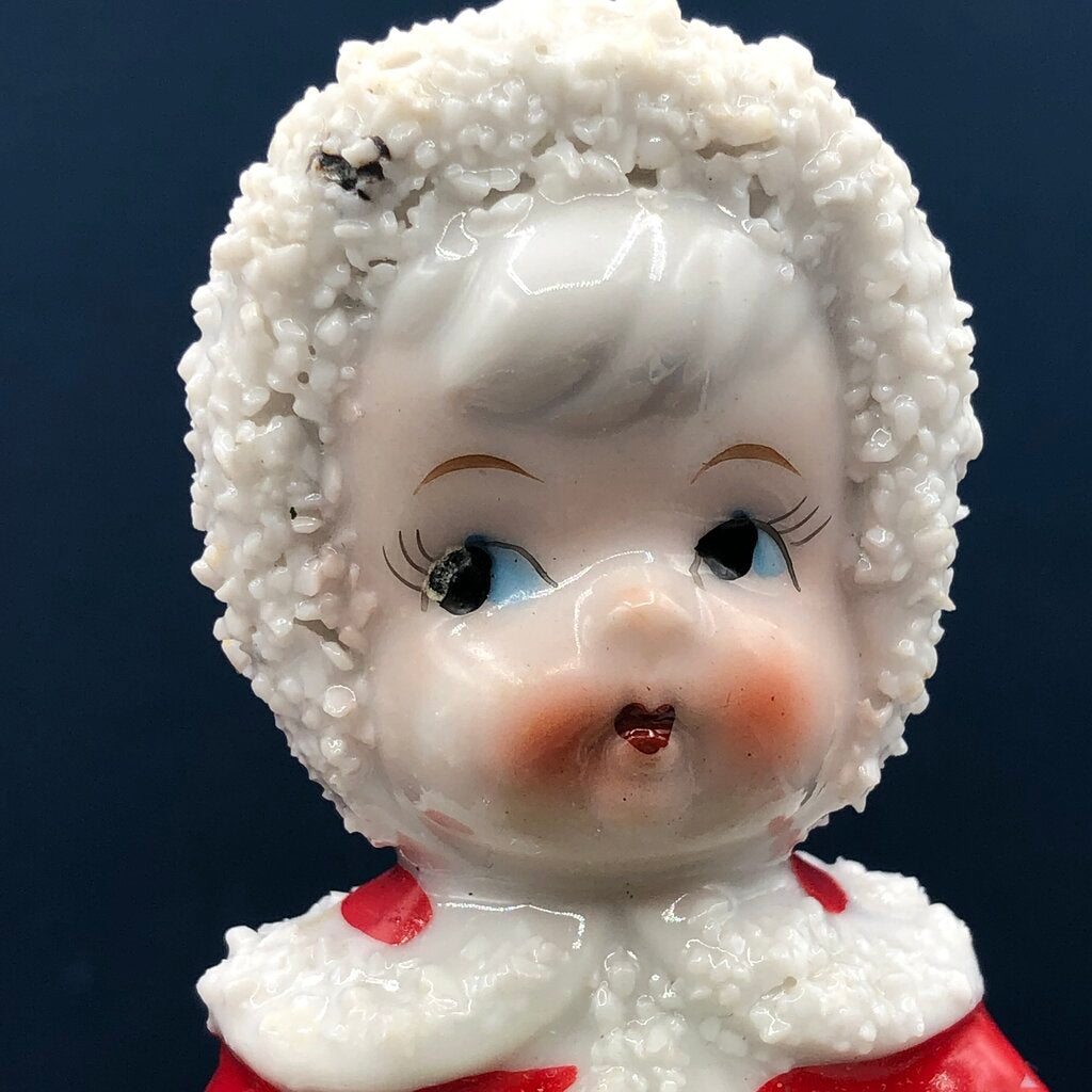 Vintage 1950’s Trio of Enesco Christmas Girls Figurines /b