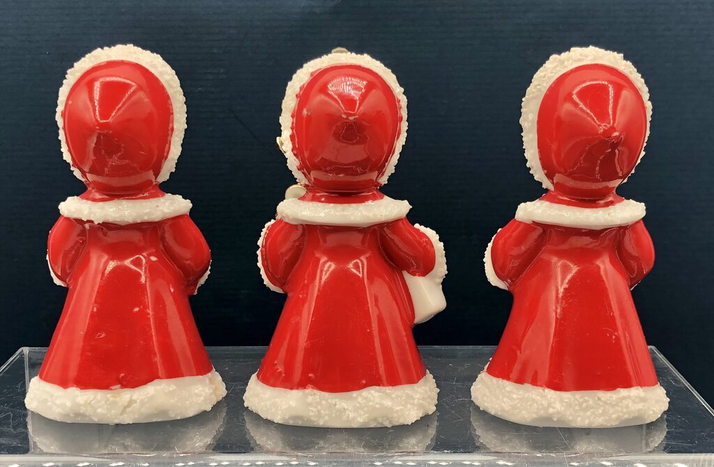 Vintage 1950’s Trio of Enesco Christmas Girls Figurines /b