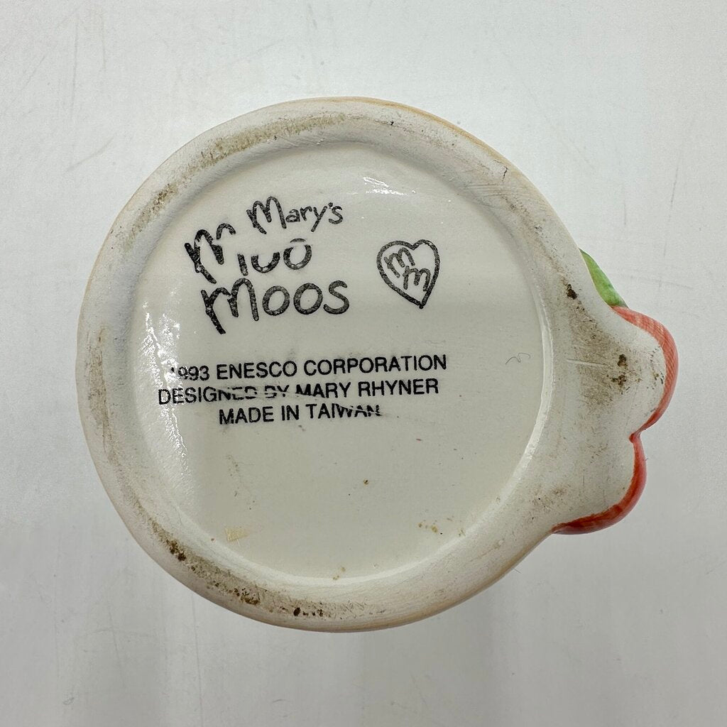 Rare Vintage Enesco Mary’s Moo Moos Sugar Bowl/Jelly Jar w/Plastic Spoon /cb