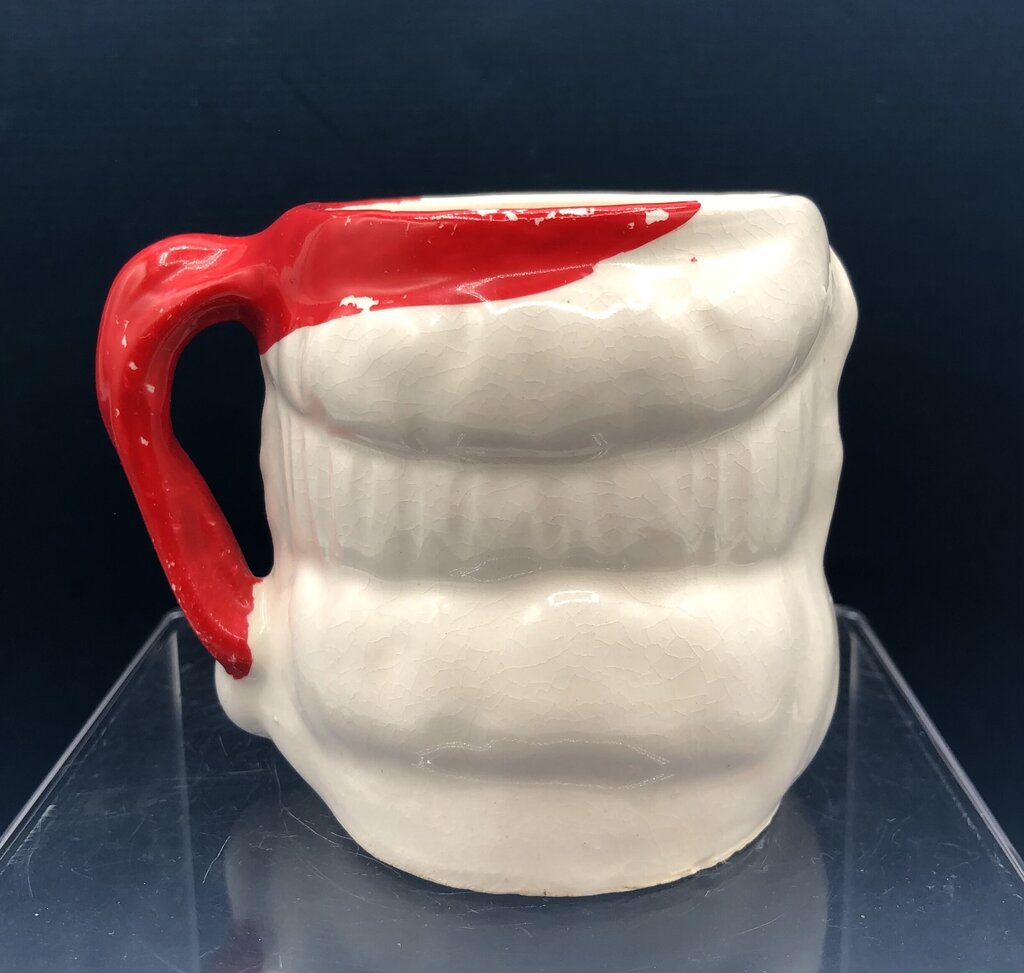 Vintage Lenticular Winking Eyes Santa Xmas Mug Japan /b