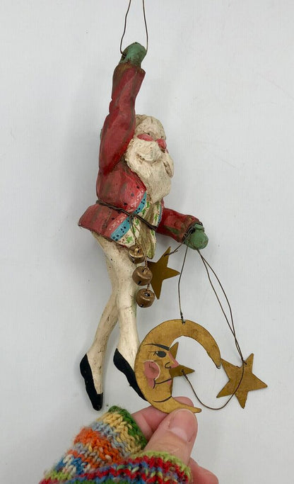 Vtg 1980s/90s House of Hatten Celestial Santa Elf Ornament /b
