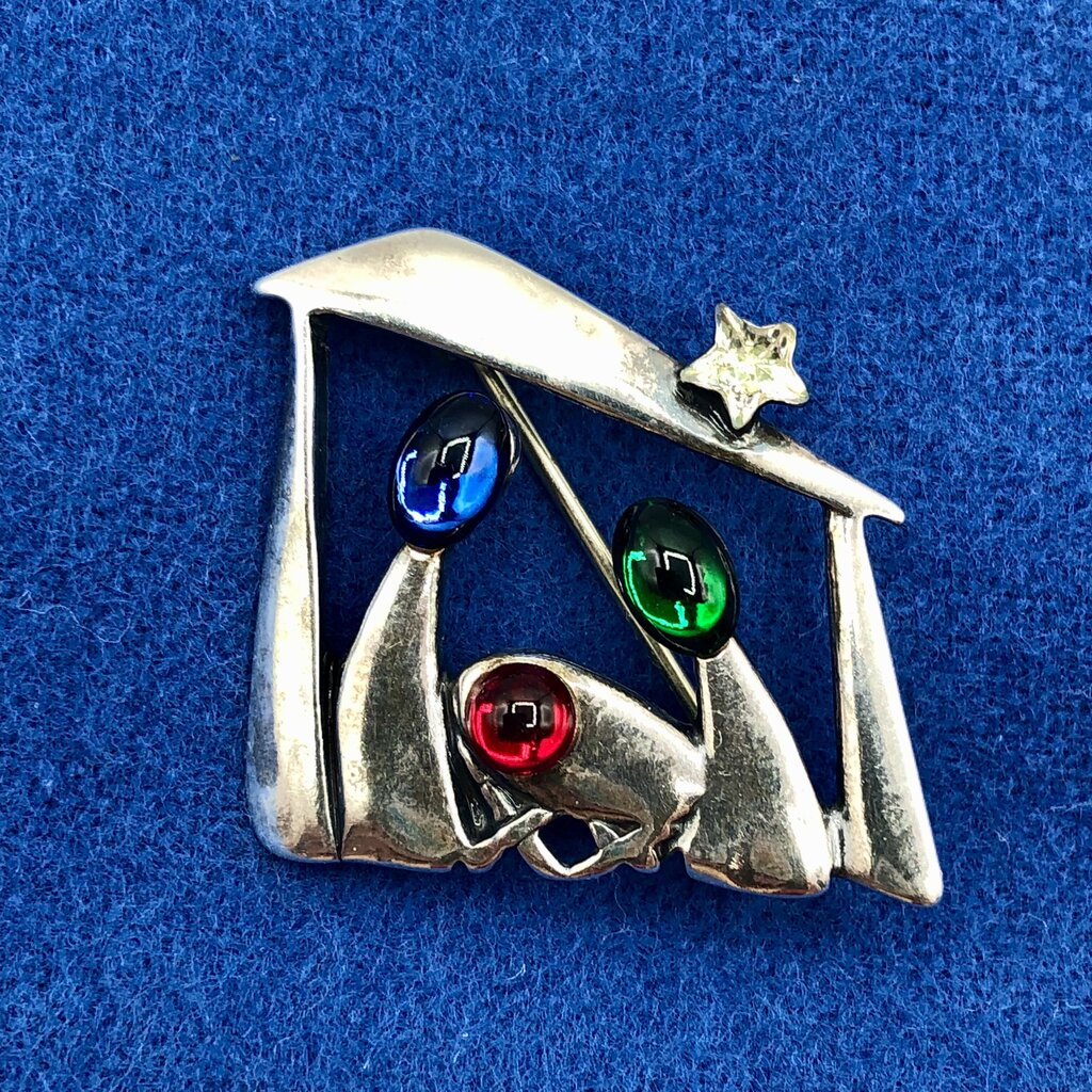 Silpada Sterling Silver Holy Family Christmas Brooch /b