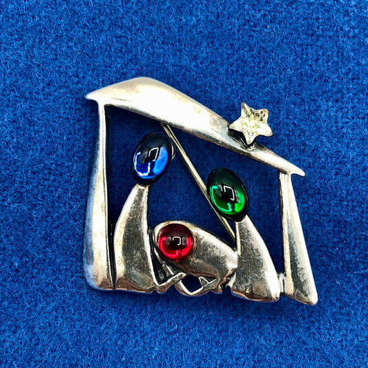 Silpada Sterling Silver Holy Family Christmas Brooch /b