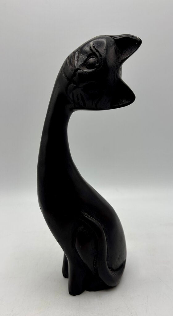 Charming Carved Ironwood MCM Cat /j