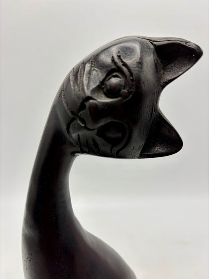 Charming Carved Ironwood MCM Cat /j