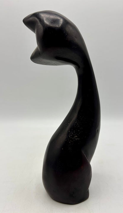 Charming Carved Ironwood MCM Cat /j