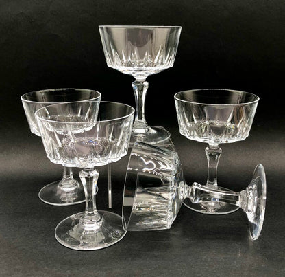 5pc Cristal D’Arques Durand St Germain Champagne/ Serbet Glasses /b