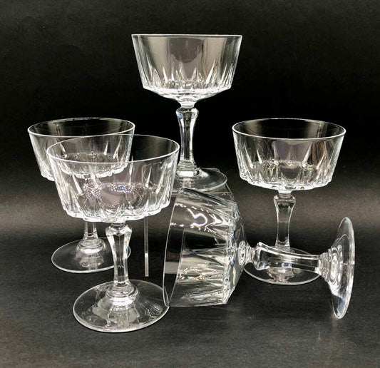 5pc Cristal D’Arques Durand St Germain Champagne/ Serbet Glasses /b