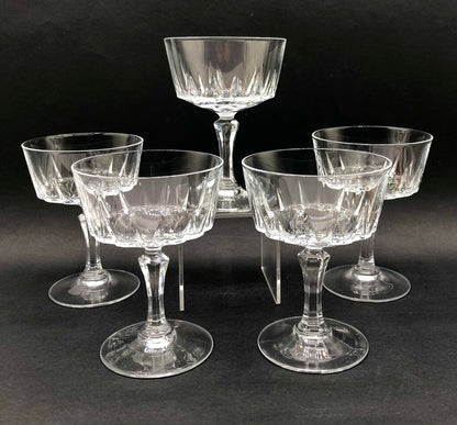 5pc Cristal D’Arques Durand St Germain Champagne/ Serbet Glasses /b