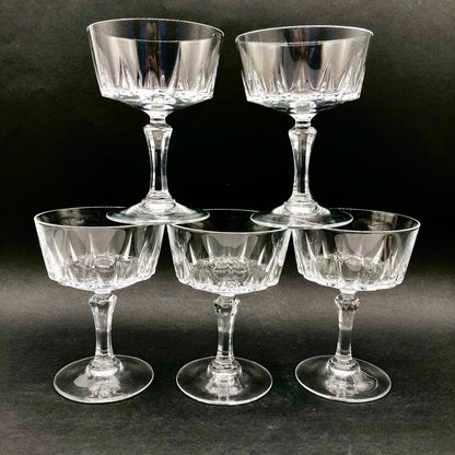 5pc Cristal D’Arques Durand St Germain Champagne/ Serbet Glasses /b