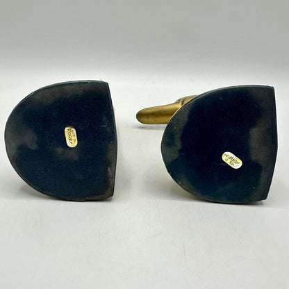 Vintage Mid-Century Cast Brass Mallard Duck Head Bookends Made in Korea /cb