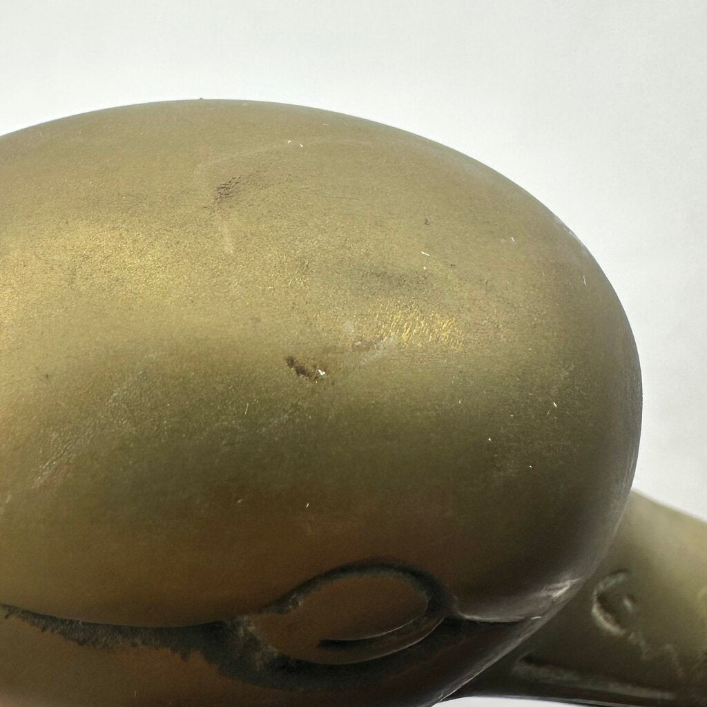 Vintage Mid-Century Cast Brass Mallard Duck Head Bookends Made in Korea /cb