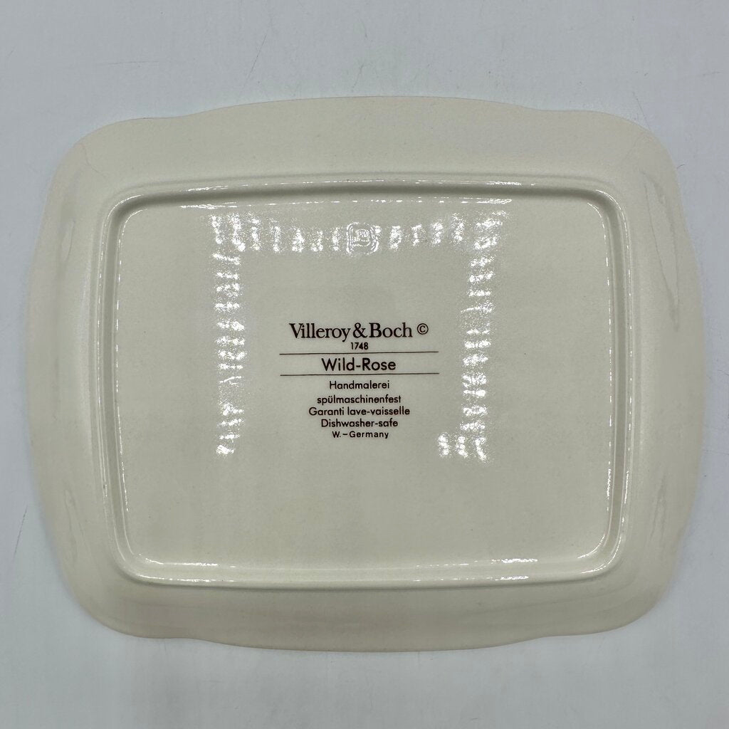 Villeroy & Boch Wilde Rose Cake Plate and Butter Tray Set/2 Made In Germany /cb