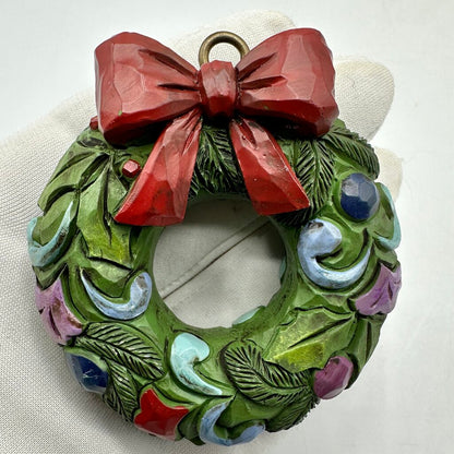 Set of 9 Jim Shore Heartwood Creek Hanging Christmas Ornaments Santa Tree Snowman Wreath Baubles /cb