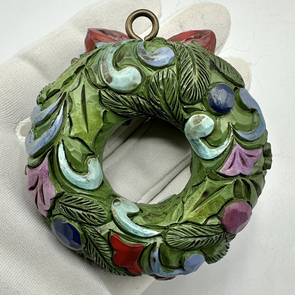 Set of 9 Jim Shore Heartwood Creek Hanging Christmas Ornaments Santa Tree Snowman Wreath Baubles /cb